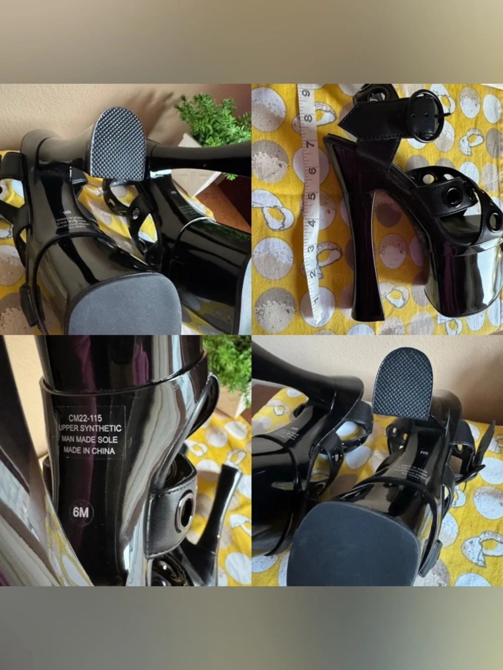 Dolls Kill Current Mood black grommet platform heels size 6 - Picture 14 of 16
